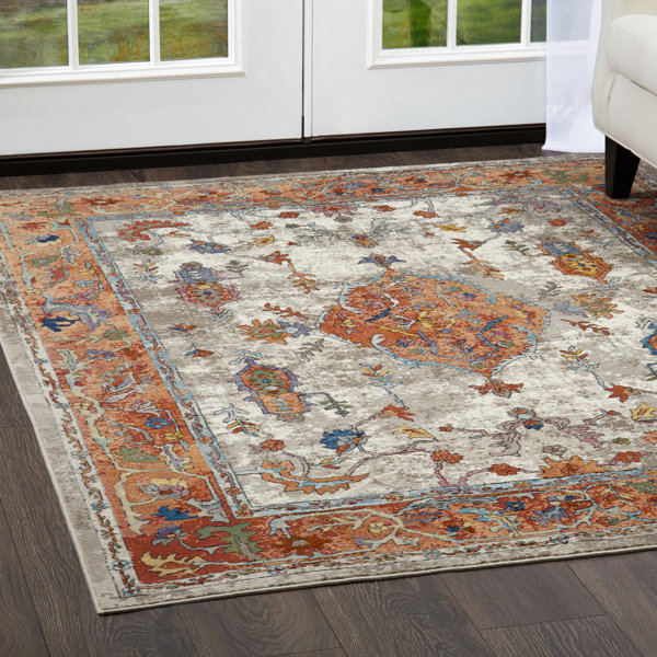 Parlin Royalty Ivory/Rust Area Rug Joss & Main